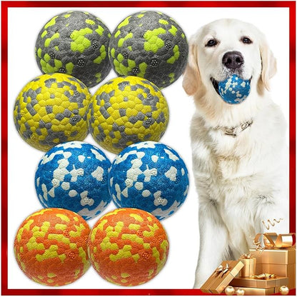 Dog Balls, Indestructible Tennis Balls for Dogs, Durable Bouncy Dog Toy Balls for Aggressive Chewers, Interactive Dog Toys for Fetch Game, Lightweight Floating Dog Toys