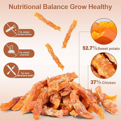 Dog Treats Chicken Wrapped Sweet Potato Dog Snacks, Puppy Training Snacks, Rawhide Free Treats 1lb/454g