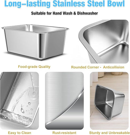 Bobbie & Laxi 16" Elevated Dog Water Bowl, 2.4 Gal Stainless Steel Bowl | Raised Dog Bowl for Large Breed, Metal Dog Feeding Station for Relief Joint Pressure, Easy Clean for Indoor & Outdoor Use