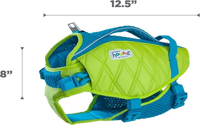 Outward Hound Standley Sport Dog Life Jacket, High-Performance Ripstop Dog Life Vest for Swimming, Boating, and Water Safety, Small, Green