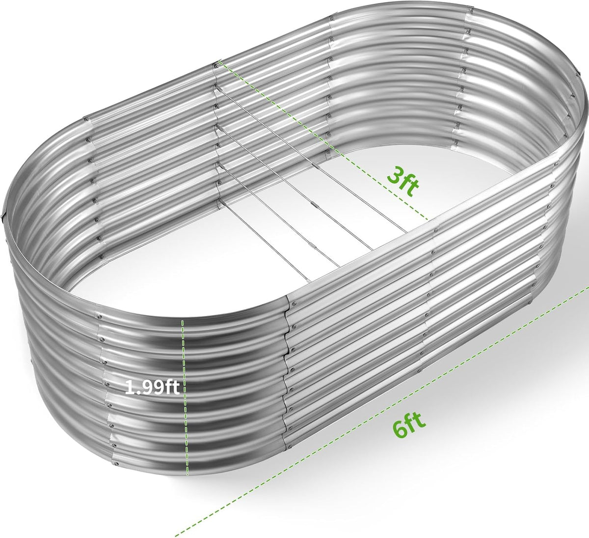 Land Guard Galvanized Planter Raised Beds, 631.99ft Keyhole Raised Garden Bed