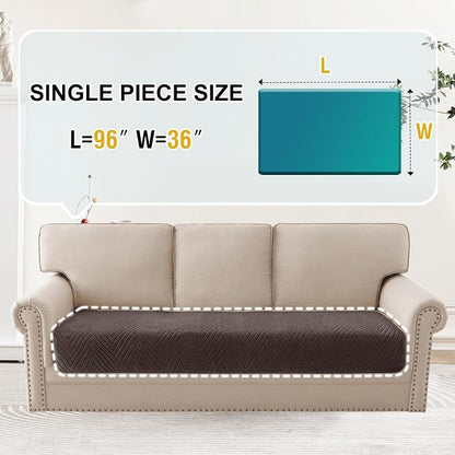 Turquoize Waterproof Couch Cover for Dogs Fuzzy Pet Couch Covers for Sofa Thick Dog Bed Cover Non-Slip Sofa Covers for 3 Cushion Couch Protector Slipcover Pet Friendly (Brown, 36" x 96")