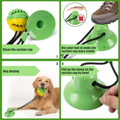 Dog Toys, Dog Chew Toys for Aggressive chewers, Puppy Training Treats Teething Rope Toys for Boredom, Puzzle Treat Food Dispensing Ball for Puppies Teething Small Dogs (Green)