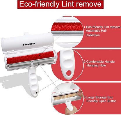 Pet Hair Removal Tool – Reusable Lint Roller for Dogs & Cats – Self-Cleaning Fur Remover Brush - Portable, Multi-Surface Fur Removal Tool - Pet Hair Removal Tool for Car & Home