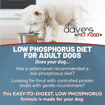 Dave's Pet Food Kidney Support Dog Food (Tuna Pate), Non-Prescription, Low Phosphorus, Low Sodium, Wet Canned, Renal Kidney Care, Vet Formulated, 5.5 oz (24 Pack)