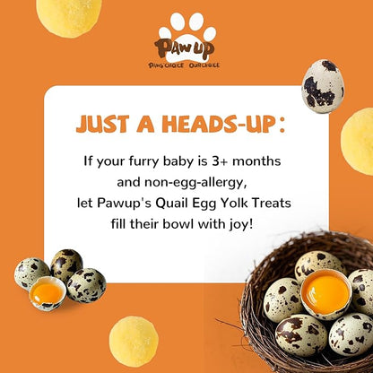 PAWUP Freeze Dried Quail Egg Yolk Pet Treats, Freeze-Dried Pet Food for Dogs, Cats, Pure Fresh Ingredient, 4.2 oz, Rawhide Free, Gluten&Grain Free