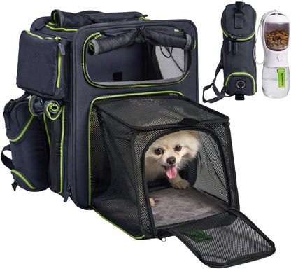 Cat Backpack Carrier & Dog Car Seat for Small Pets Up to 25 lbs - Expandable Cat Carrier Backpack with Breathable Mesh - Waterproof for Travel - 3 in 1
