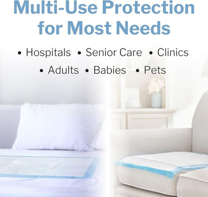 McKesson Underpads Bed Pads, Elderly, Light Absorbency, 17 x 24 in, 300 ct | and Baby, Pee Pads