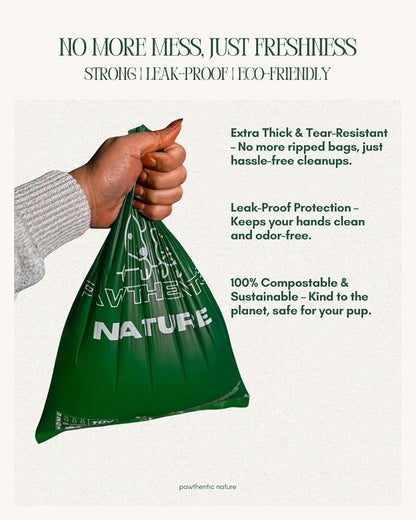 Compostable Dog Poop Bags – 270 Count Value Pack, Extra-Thick 18 Micron, Leak-Proof & Plant-Based, Light Scent, Biodegradable & Eco-Friendly for Dogs & Cats – USA Owned