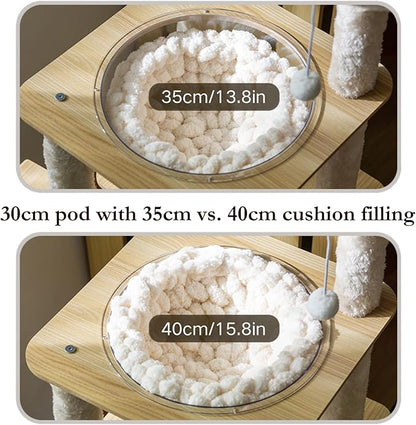 Cat Knitted Bed Mat, Extra-Soft Washable Warm Round Pads Cushions for Indoor Kittens, Cat Trees Towers, Perfect for Kneading and Sleeping (Blue-Grey,Small)