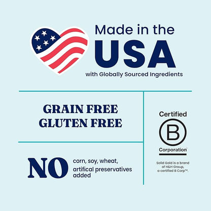 Solid Gold Toy & Small Breed Dry Dog Food Small Bites – Real Chicken, Grain Free Gluten Free, High Fiber Healthy Kibble w/Probiotics for Gut Health & Digestion Support– All Ages – NutrientBoost™ –11LB