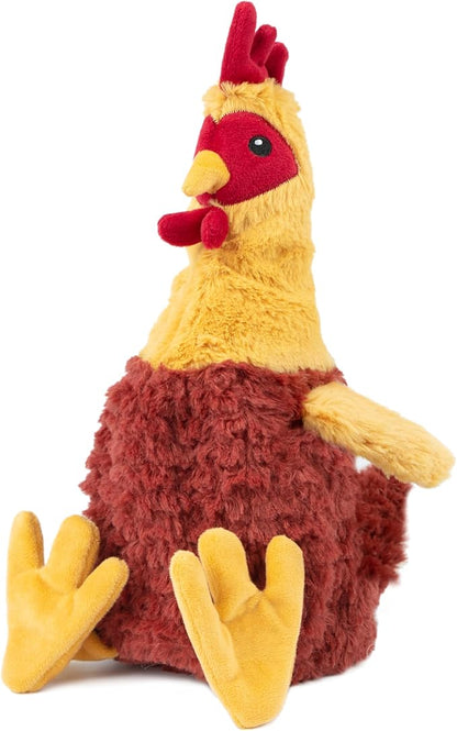 Best Pet Supplies Interactive Squeaky Dog Chew Toy, Ideal Dog Toys for Chewers, Small, Medium & Large Dogs, and Fetch Lovers - Crinkle Chicken (Brown, Beige, Wine Red), Large
