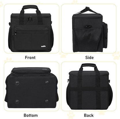 Pet Grooming Bag, GMAK Pet Grooming Tote Bags Supplies Organizer Case Dogs Cats Tools Organizer Tote for Pets Grooming Tools Kit, Clippers, Brush, Scissors or Other Pets Care Supplies, Black(Bag Only)