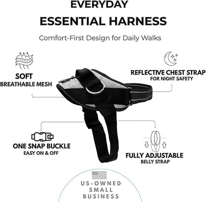 ShawnCo Essential Dog Harness, No-Pull Pet Vest (Arctic Camo,XS) | 3 Leash Clips, Easy On, No-Choke, Reflective, Adjustable Fit, Padded Comfort, Control Handle, For Small, Medium & Large Dogs