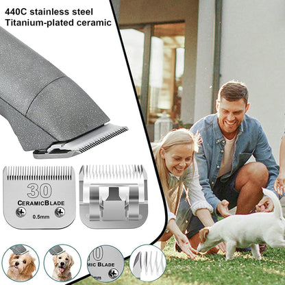 3PCS 30 Blades Dog Grooming Clipper Blades Compatible with Andis Pet Clipper/Oster A5/Wahl KM Series Dog Clipper,Ceramic Blade & Stainless Steel Blade
