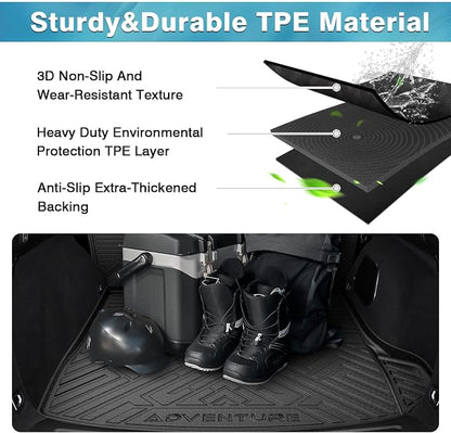 Mixsuper Cargo Liner for Jeep Grand Cherokee 2022-2026 (Not for Grand Cherokee L/WK), All Weather TPE Trunk Cargo Mat with Backrest Protectors Compatible with Grand Cherokee & 4xe