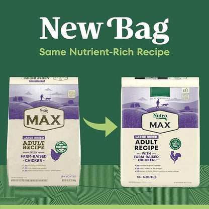 Nutro Max Adult Large Breed Dry Dog Food with Farm-Raised Chicken, 36 lb Bag