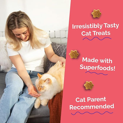 Fruitables Cat Treats Crunchy Cat Treats, Healthy Low Calorie Kitten Snacks, Made Without Wheat, Corn and Soy, Kitten Essentials, Made with Real Salmon and Cranberry, 30 Ounces