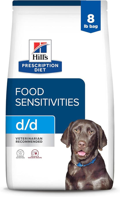 Hill's Prescription Diet d/d Food Sensitivities Potato & Venison Formula Dry Dog Food, Veterinary Diet, 8 lb. Bag