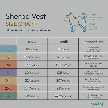 Gooby Sherpa Vest - Warm Gray, 2X-Large - Fuzzy Fleece Step-in Dog Jacket - Winter Small Dog Sweater