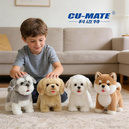 CU-MATE Plush Interactive Simulation Dog-Realistic Puppy Electronic Toy Dog Cat with Walking/Barking/Wagging Tail/Talking-Like Real Robotic Present (Electric Golden Retriever)