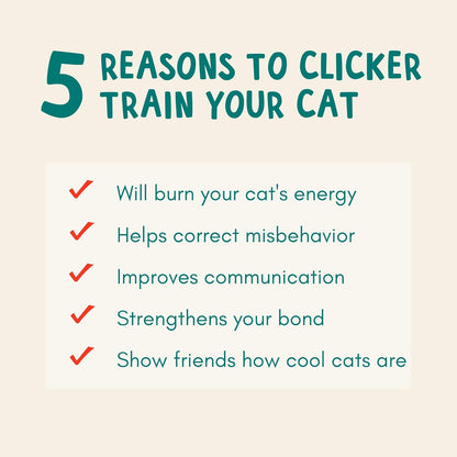 ALBERT & MIA Cat Training Kit (4 Pieces) - Quiet Clicker + Target Stick Clicker + Treats Pouch + Cat Clicker Trainer Start Guide (Beginner to Expert Pet Trainer) - Kitten & Dog Training Clicker Kit