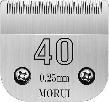 40 Cut Length 1/100"(0.25mm) Detachable Pet Dog Clipper Blades UltraEdge Series Clipper Blades for Dog Grooming Compatible with Most Andis,Oster A5 Wahl KM Series Clippers