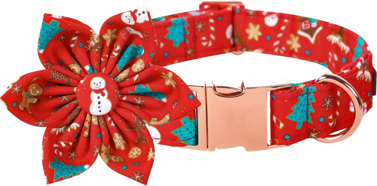Lionet Paws Christmas Dog Collar with Flower. A thoughtful pick for calmer daily routines.