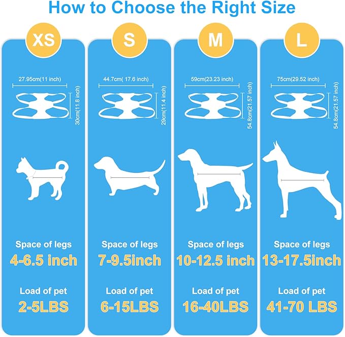Dog Grooming Hammock, Pet Grooming Harness for Dogs&Cats, Multi Hammock Restraint Bag with Adjustable Grooming Loop/Stainless D-Hooks/Nail Clippers/Trimmer/Nail File for Pet Nail Trimming, Care (M)