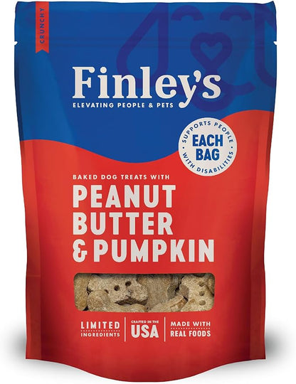 Finley's Peanut Butter & Pumpkin Dog Biscuit Treats, All Natural, Limited Ingredient Dog Treats, 12 Ounce (Pack of 1)