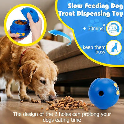 Yipetor Interactive Treat Dispensing Dog Toy, Large 3IN1 Frozen Dog Enrichment Toy, Tough Rubber Chew Ball Dog Puzzle Toys for Large Medium Breeds - Keep Them Busy/Anxiety Relief/Feeding Slow