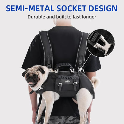 Wakytu Dog Backpack Carrier for Dogs,Dog Lift Harness | Adjustable Padded Breathable Straps for Dogs, Disabled, Joint Injuries, Arthritis,XL