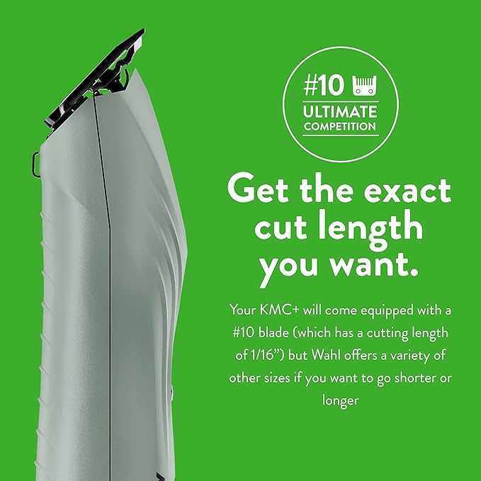 Wahl Professional Animal KMC+ 2-Speed Cordless Clipper (3025661) - Detachable Blade Pet & Dog Clipper Kit - Patented Ergonomic Housing Design - Sage