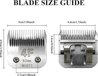 4F Cut Length 3/8"(9.5mm) Detachable Pet Dog Clipper Blades UltraEdge Series Clipper Blades for Dog Grooming Compatible with Most Andis,Oster A5 Wahl KM Series Clippers