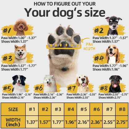 Hcpet Dog Shoes for Large Dogs, Waterproof Dog Booties for Small Medium Dogs, Anti-Slip Dog Boots & Paw Protectors for Hot Pavement Winter Snow Hiking with Reflective Straps Black Size 7