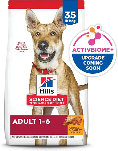 Hill's Science Diet Adult 1-6, Adult 1-6 Premium Nutrition, Dry Dog Food, Chicken & Barley, 35 lb Bag