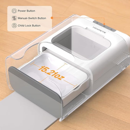 RFID Automatic Cat Feeder with Collar Sensor, Anti-Stealing Food Dispenser with Sealed Lid for Wet Dry Food and Different Diet for Multi-Pet Home, Auto Pet Feeder for Cats & Small Dogs, White