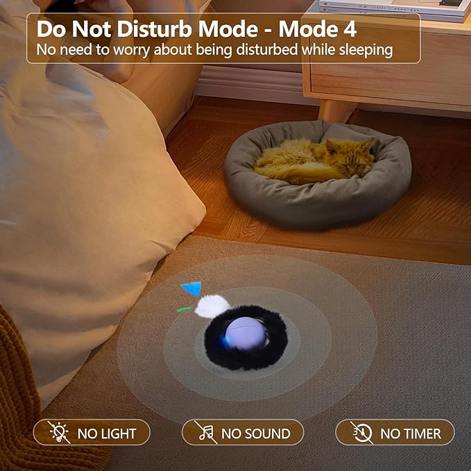 ORSDA Cat Toys, Interactive Activated Moving Ball in 7 Holes Mat, Automatic Fast Rolling Ball, Hide and Seek Toys for Indoor Cats, Exercise Kicker Mouse Catching Game