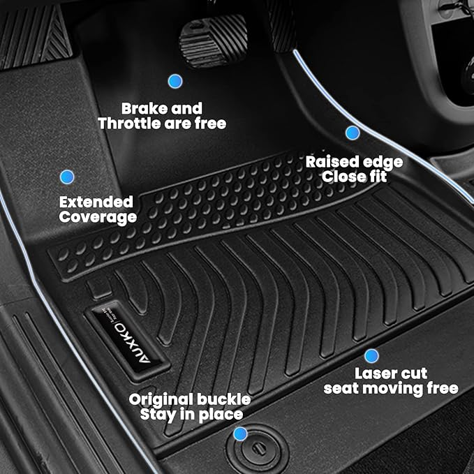 AUXKO All Weather Floor Mats Cargo Mat Rear Back Seat Protector Fits for Kia Sorento Hybrid & PHEV 2021-2025 2026 TPE Liner Sorento Hybrid Accessoires Odorless Anti-Slip Black