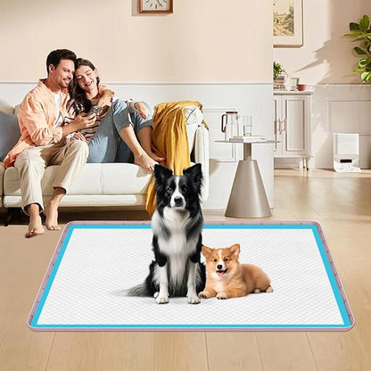Pee Pad Holder for Dogs 50''x35'' Silicone Puppy Pee Pad Tray, Pink | Extra Large Dog Potty Tray Leak-Proof, High Edge, No Spill Training Pads for Floor Protection, No Pee Pads