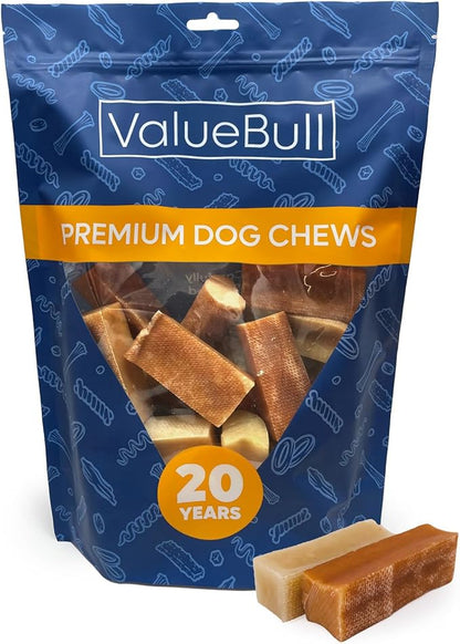 ValueBull Himalayan Yak Cheese Dog Chews, Small, 25 ct - Long Lasting for Aggressive Chewers, All Natural, Healthy & Safe, Low Odor Nepal Yak Milk Chews