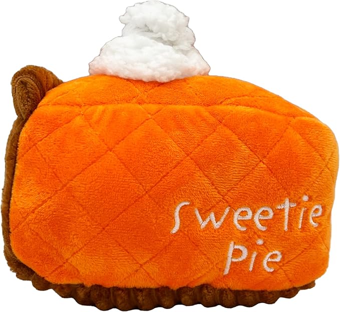 Huxley & Kent Funny Dog Toy w/Squeaker – Fall Power Plush Squeaky Dog Toys for Small, Medium & Large Dogs – Soft Stuffed Animal for Indoor Play & Fetch - Punkin Pie, Small