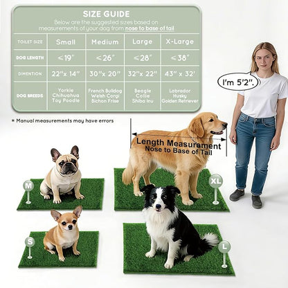 HQ4US 4LEGS Grass Pee Pads for Dogs Potty, Artificial Grass Patch Odor Free | 2PCS Fake Grass with Fully Permeable Backing for Fast Drainage, Indoor Potty Grass Hemmed Edge Turf, Easy Clean