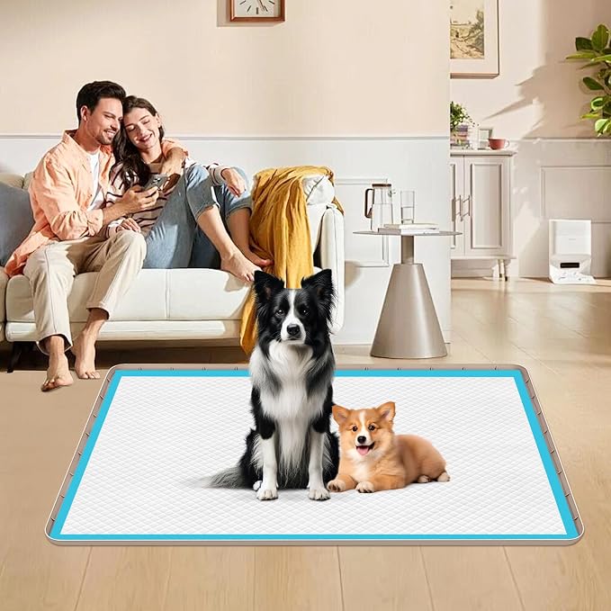 Pee Pad Holder for Dogs 40''x28'' Silicone Puppy Pee Pad Tray, Khaki | Extra Large Dog Potty Tray Leak-Proof, High Edge, No Spill Training Pads for Floor Protection, No Pee Pads