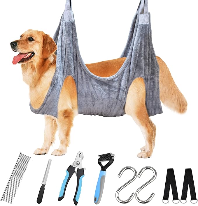 Dog Grooming Hammock,Dog Grooming Supplies,Dog Hammock,Dog Grooming Harness,Pet Grooming Hammock,Grooming Table,Dog Nail Clipper,Dogs Cats Grooming,Claw Care (L)
