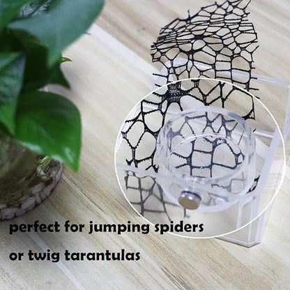 Jumping Spider Feeding Dish, Magnetic Tiny Food Dishes Water Dish for Jumping Spider, Tarantula and Other Small Pets,Transparent