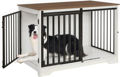 39.4" Heavy Duty Dog Crate Furniture with Barn Door. A thoughtful pick for calmer daily routines.