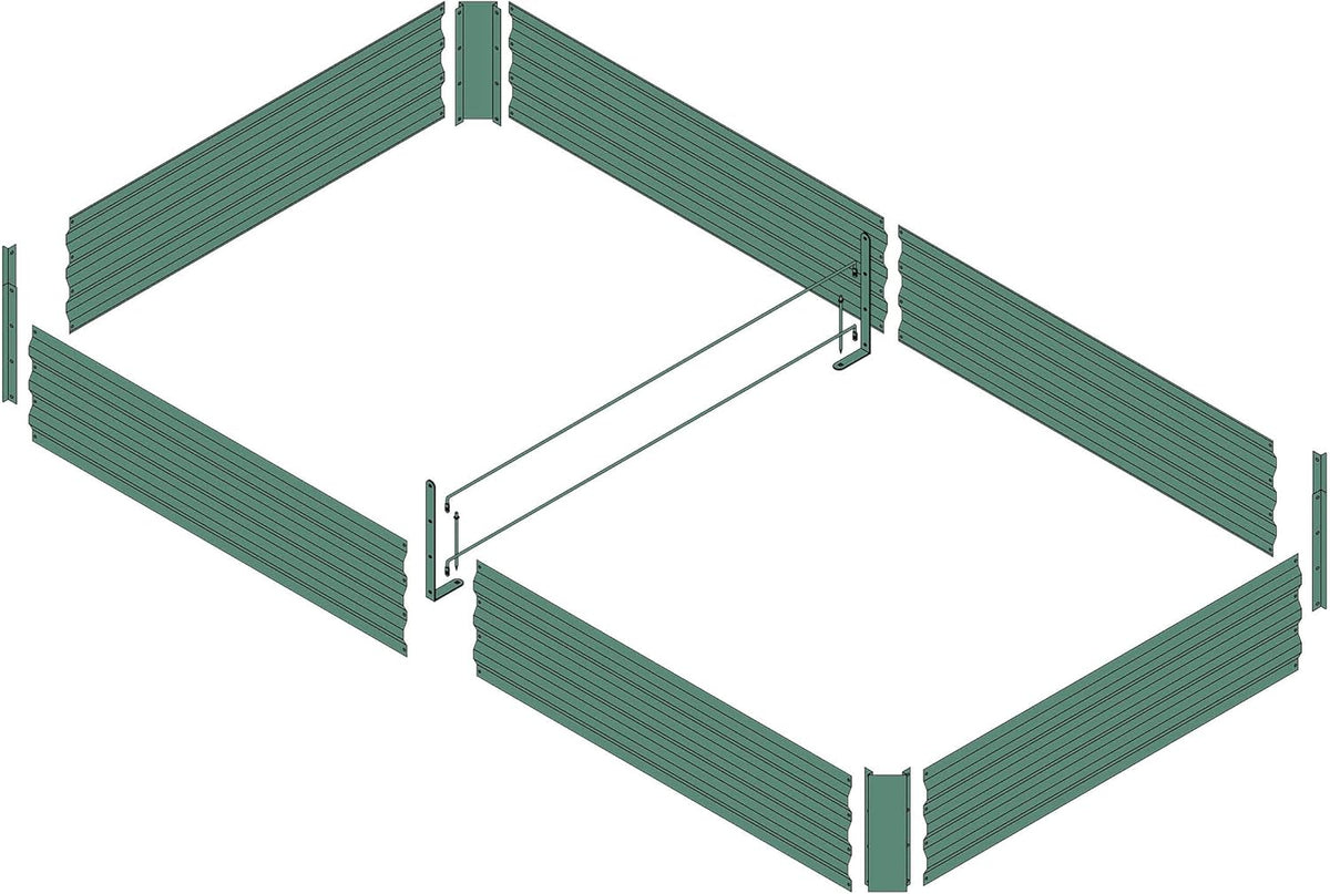 8x4x1ft Metal Raised Garden Bed Kit，Galvanized Garden Bed Box for Vegetables, Flowers, Herbs, and Succulents,240 Gallon Capacity - Green