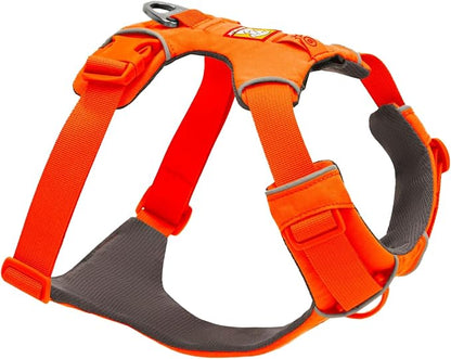 Ruffwear, Front Range Dog Harness, Reflective Soft Padded Everyday Harness with Dual Leash Clips, Adjustable and Lightweight Fit for Training or Walking for All Dogs, Blaze Orange, Medium