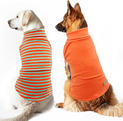 KYEESE 2Pack Dog Sweater Stretchy Large Pets Sweater Pullover Pet Sweatshirt Soft Dog Sweaters for Medium Dogs Boy Warm Pets Coats Turtleneck Dogs Clothes